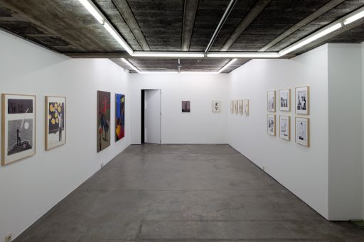 Vista de la exposición 2014. Sala Inferior. Obras de Andrés Rábago y El Roto